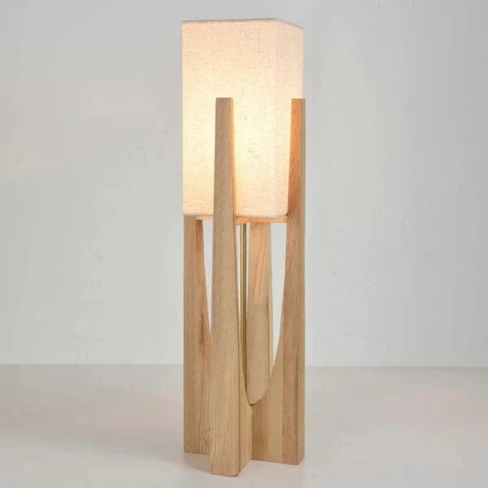 ZenGlow™ moderne houten vloerlamp met walnootlook – productafbeelding 9