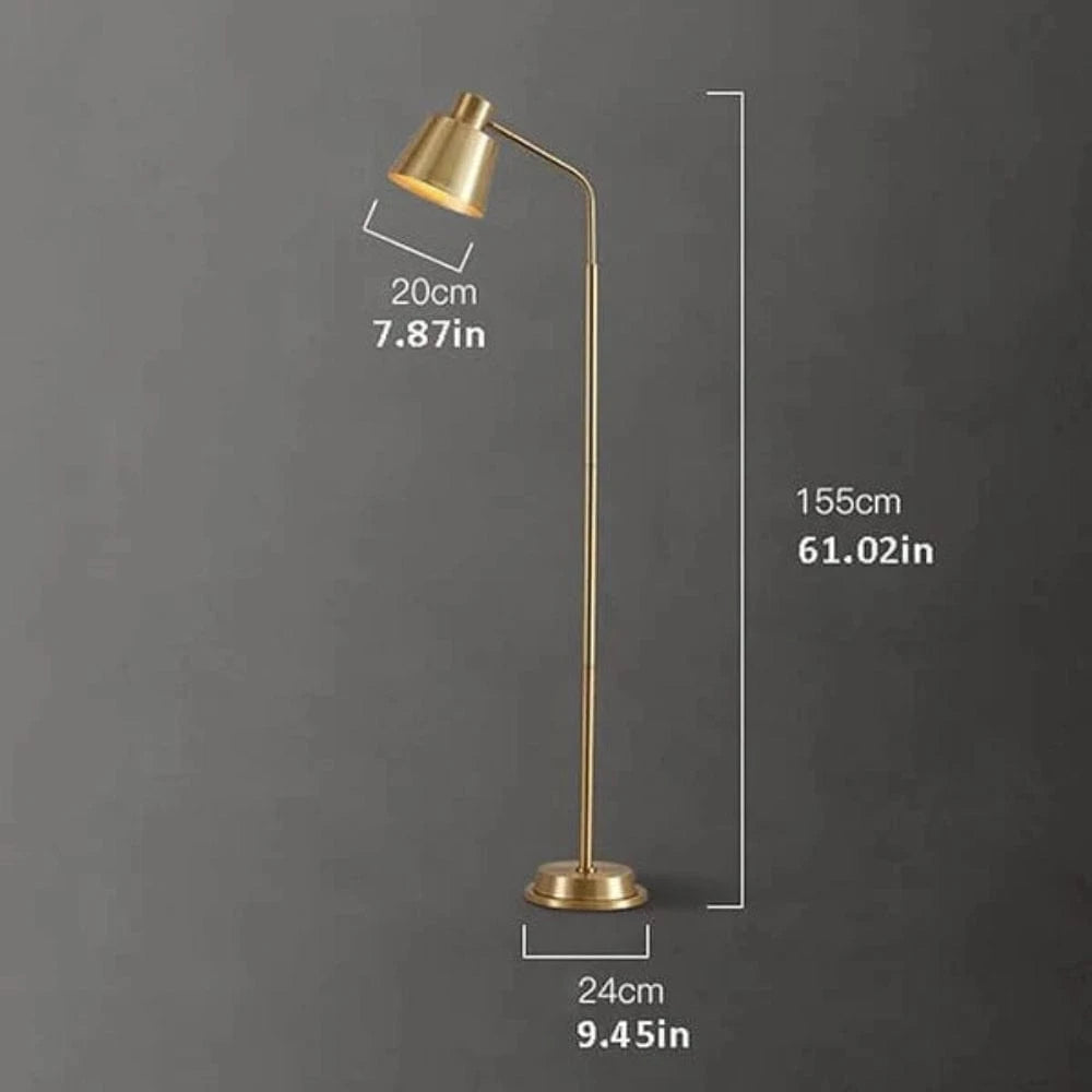 BrassGlow™ gouden retro vloerlamp van messing – afbeelding 6
