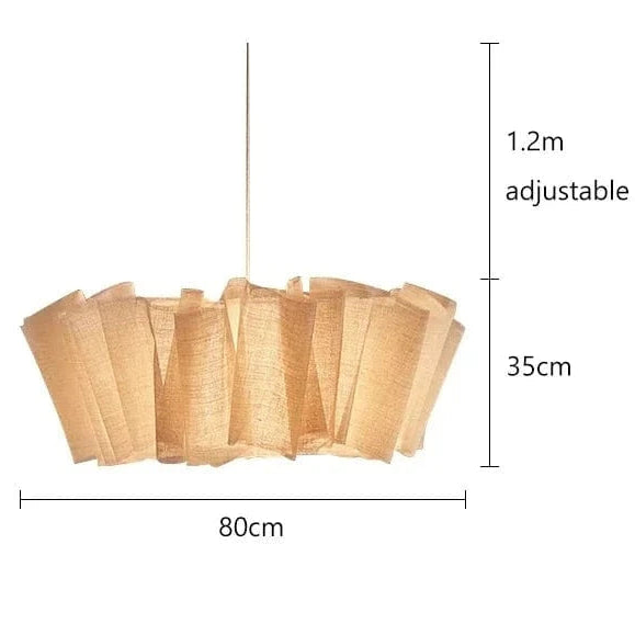 SerenLuxe™ Wabi-Sabi linnen hanglamp met plissékap – productafbeelding 9