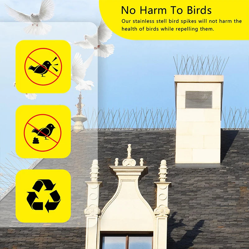 BirdGuard™ RVS duivenpinnen tegen vogels