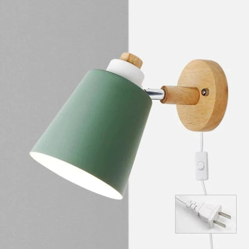 LumaLight™ verstelbare wandlamp met houten voet en snoer – productafbeelding 6
