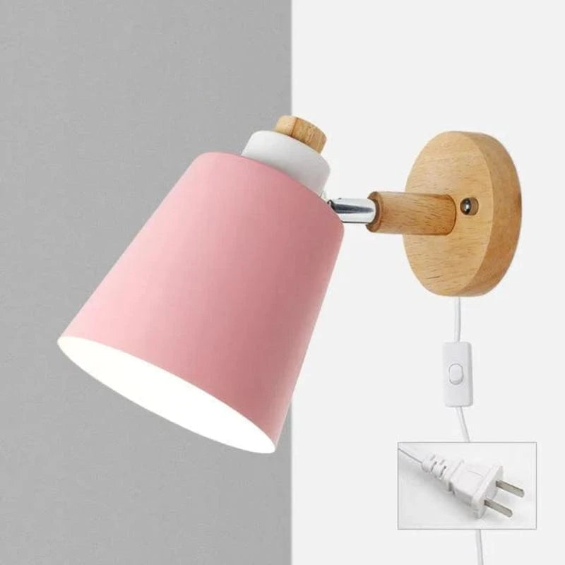 LumaLight™ verstelbare wandlamp met houten voet en snoer – productafbeelding 7