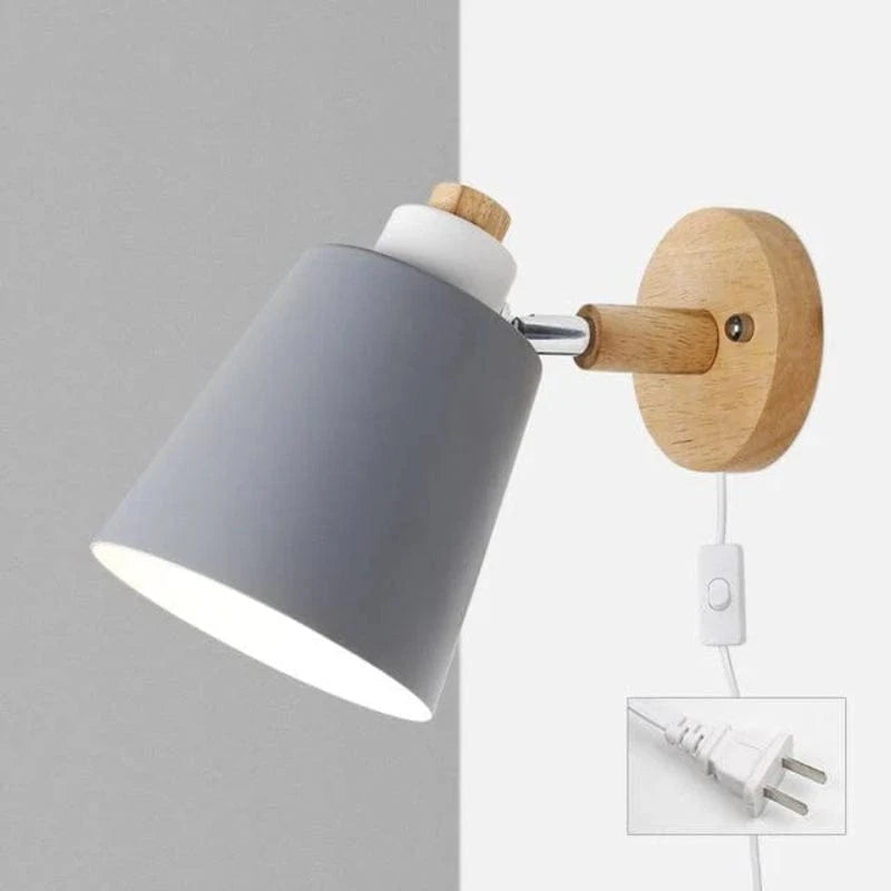 LumaLight™ verstelbare wandlamp met houten voet en snoer – productafbeelding 8