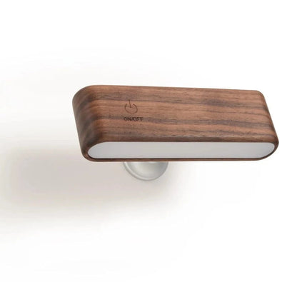LumaGlow™ oplaadbare 360° LED-wandlamp van beukenhout – productafbeelding 1