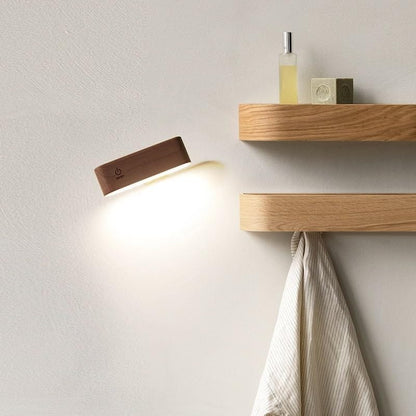 LumaGlow™ oplaadbare 360° LED-wandlamp van beukenhout – productafbeelding 5