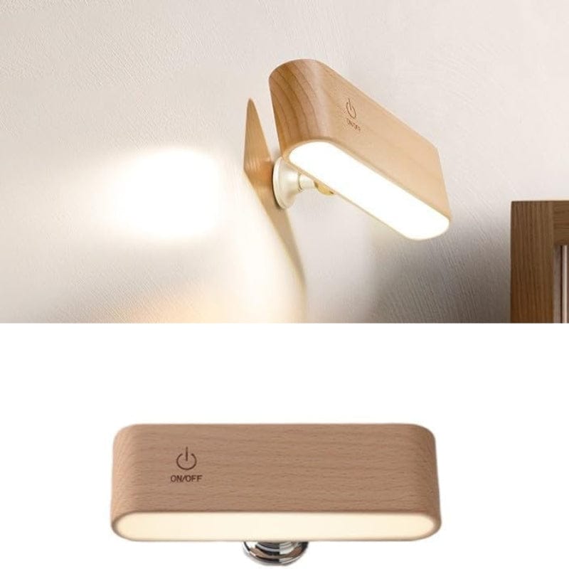LumaGlow™ oplaadbare 360° LED-wandlamp van beukenhout – productafbeelding 8