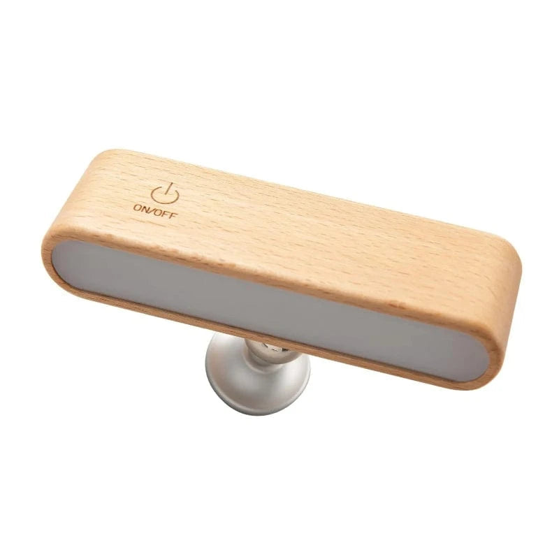 LumaGlow™ oplaadbare 360° LED-wandlamp van beukenhout – productafbeelding 9