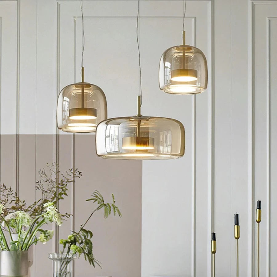 AuraLuxe™ glazen retro hanglamp met LED – productafbeelding 4