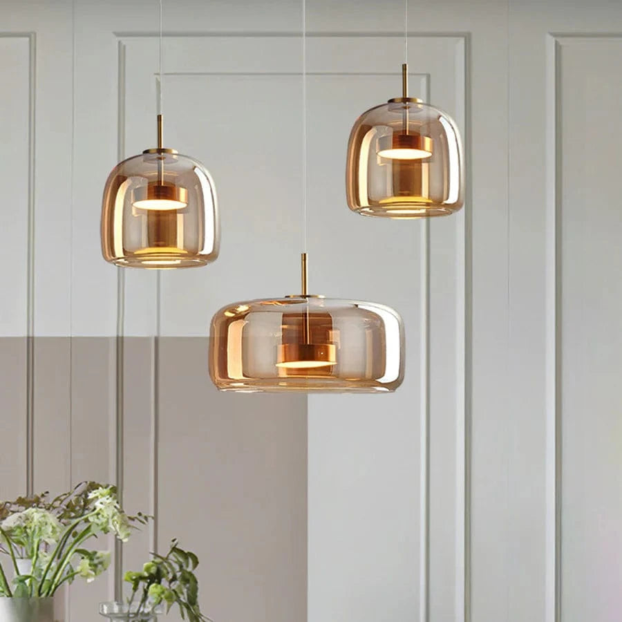 AuraLuxe™ glazen retro hanglamp met LED – productafbeelding 9