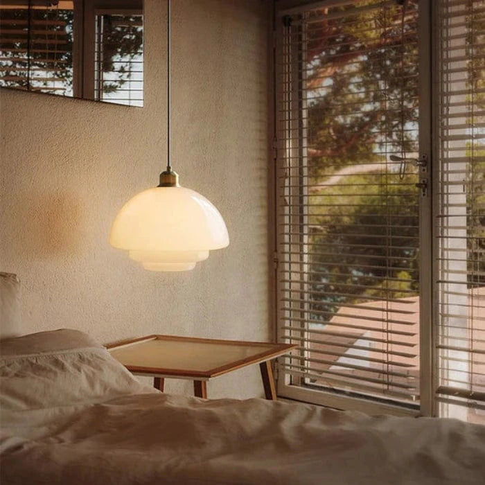 LumaGlow™ Scandinavische glazen hanglamp met E27-fitting – productafbeelding 2