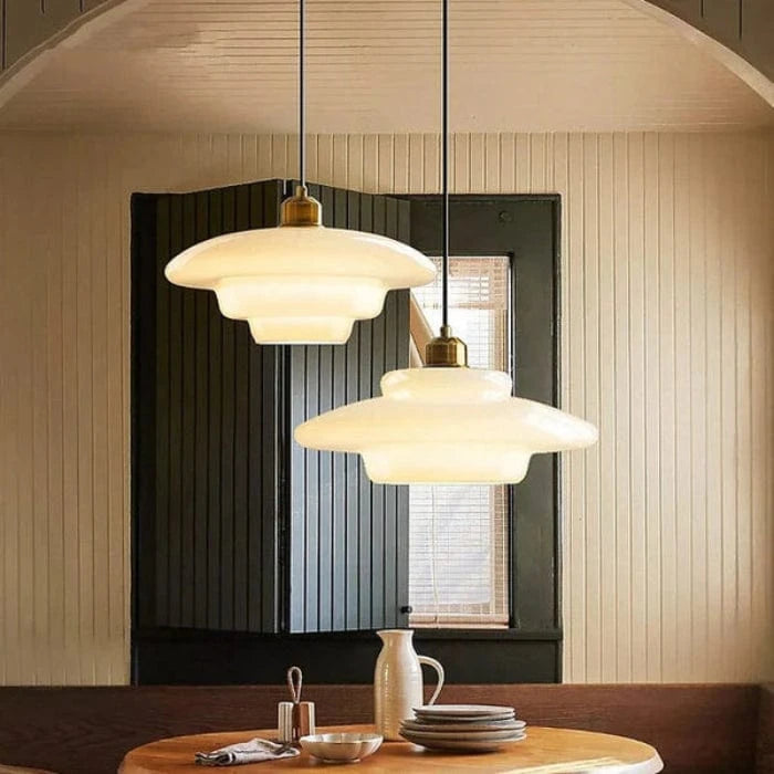 LumaGlow™ Scandinavische glazen hanglamp met E27-fitting – productafbeelding 4