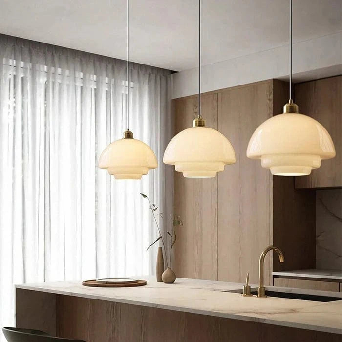 LumaGlow™ Scandinavische glazen hanglamp met E27-fitting – productafbeelding 5