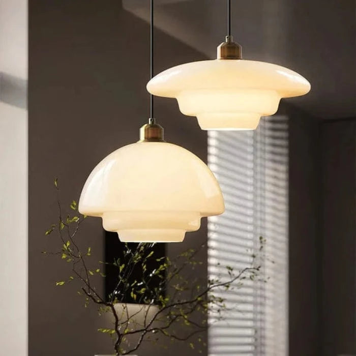 LumaGlow™ Scandinavische glazen hanglamp met E27-fitting – productafbeelding 7