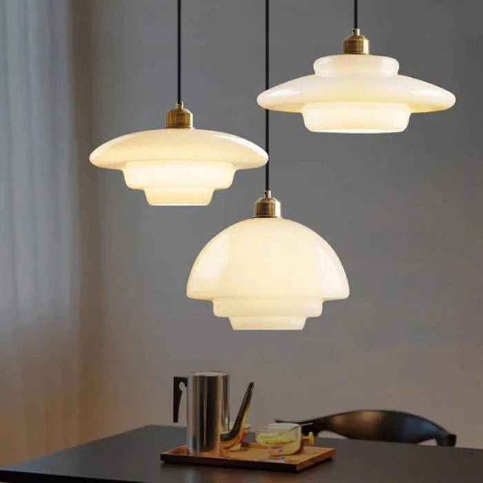 LumaGlow™ Scandinavische glazen hanglamp met E27-fitting – productafbeelding 8