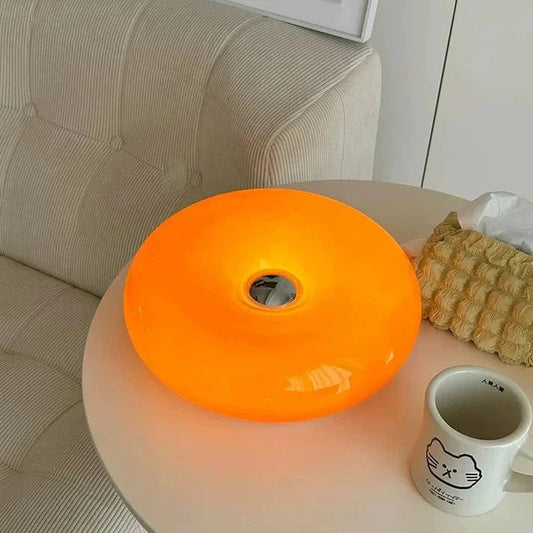 LumaGlow™ dimbare donut LED-tafellamp met USB – productafbeelding 1