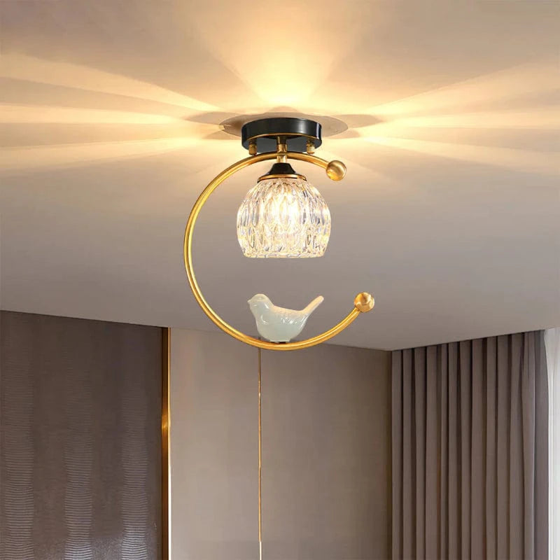 AviaryGlow™ Elegant Ceiling Lamp - Unique Ceramic Bird Design for Dining Rooms 1