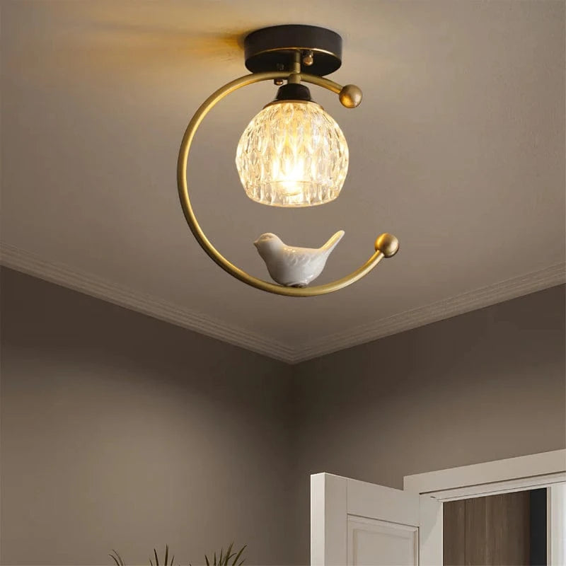 AviaryGlow™ Elegant Ceiling Lamp - Unique Ceramic Bird Design for Dining Rooms 2