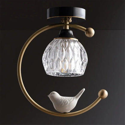 AviaryGlow™ Elegant Ceiling Lamp - Unique Ceramic Bird Design for Dining Rooms 4