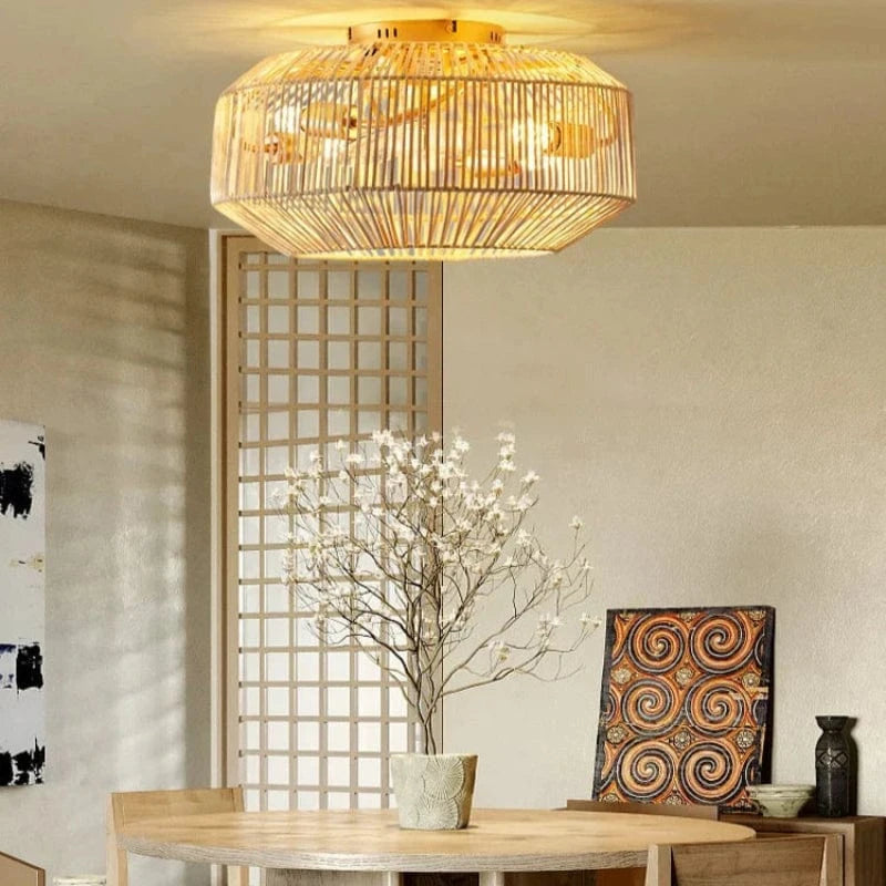 BambooHaven™ Ceiling Fan with Lights - Elegant Boho Style for Cozy Spaces 1