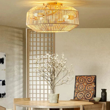 BambooHaven™ Ceiling Fan with Lights - Elegant Boho Style for Cozy Spaces 1
