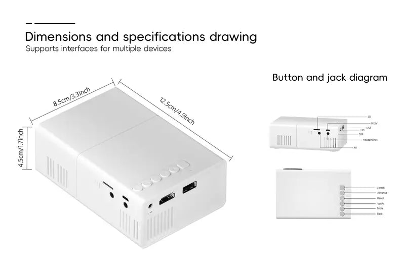 VisionBeam™ draagbare HD-miniprojector voor thuis en onderweg – productafbeelding 5