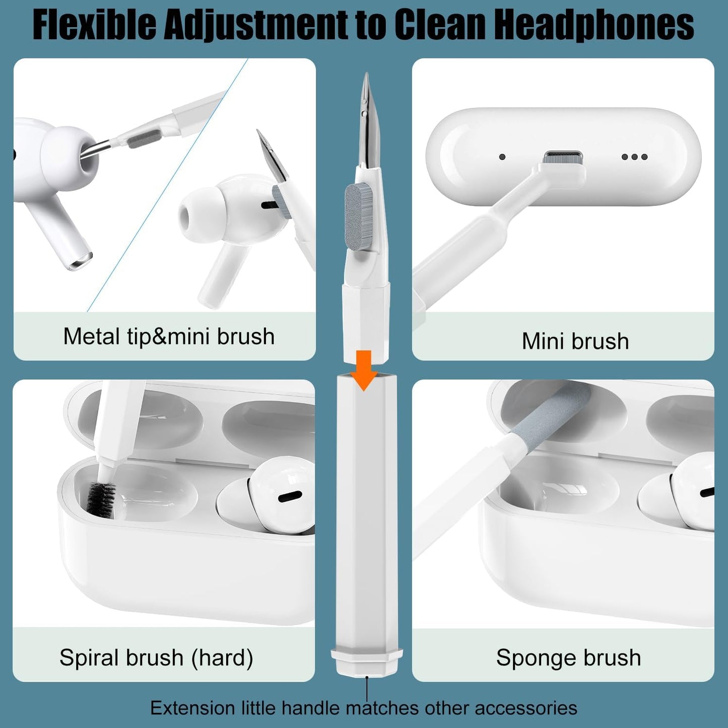 CleanMaster™ 20-in-1 reinigingsset voor toetsenbord en oordopjes – productafbeelding 5