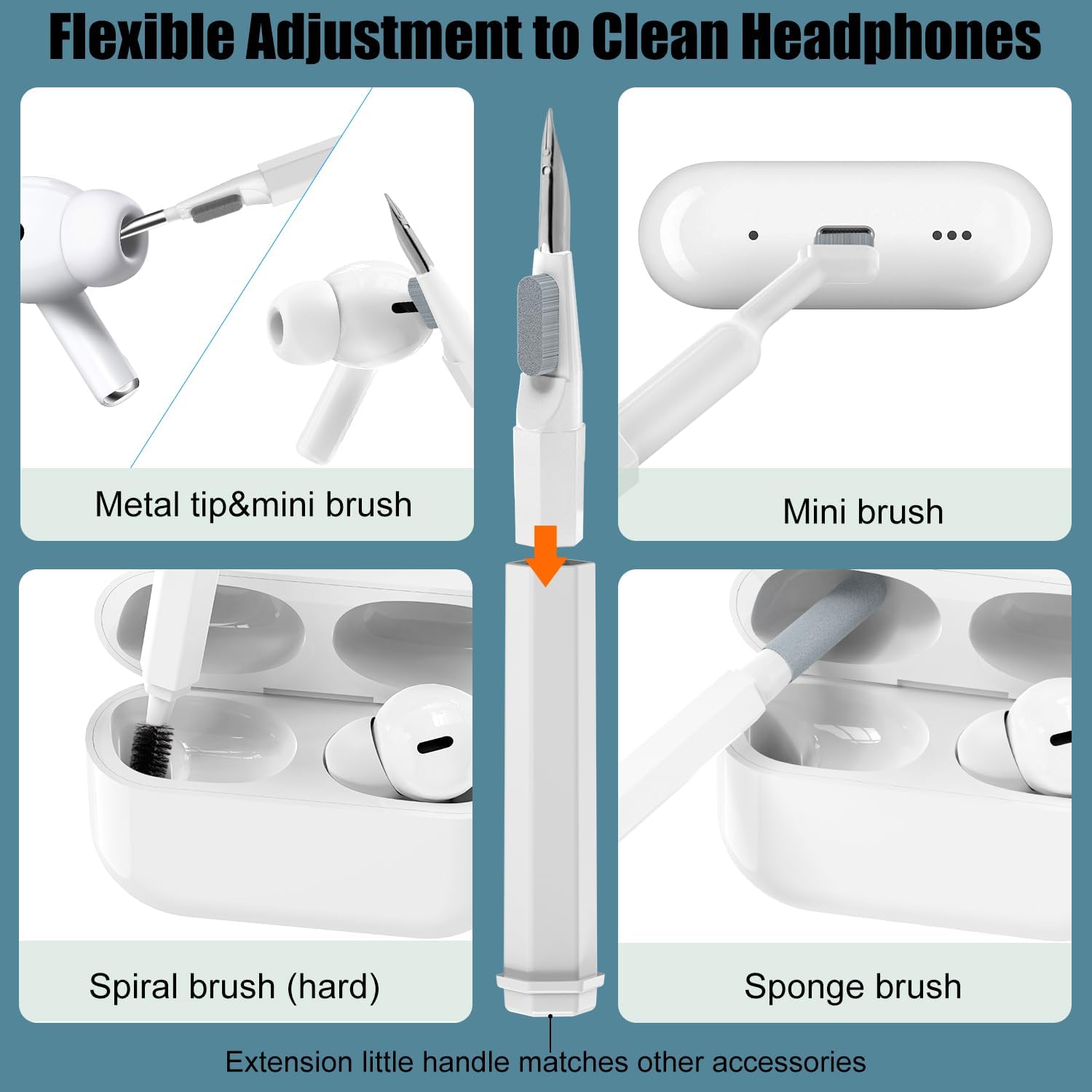 CleanMaster™ 20-in-1 reinigingsset voor toetsenbord en oordopjes – productafbeelding 5