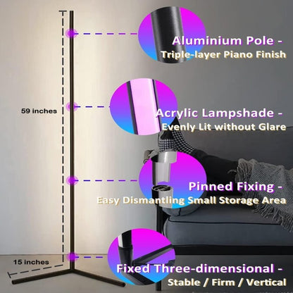 ColorGlow™ slimme LED hoekvloerlamp – afbeelding 8
