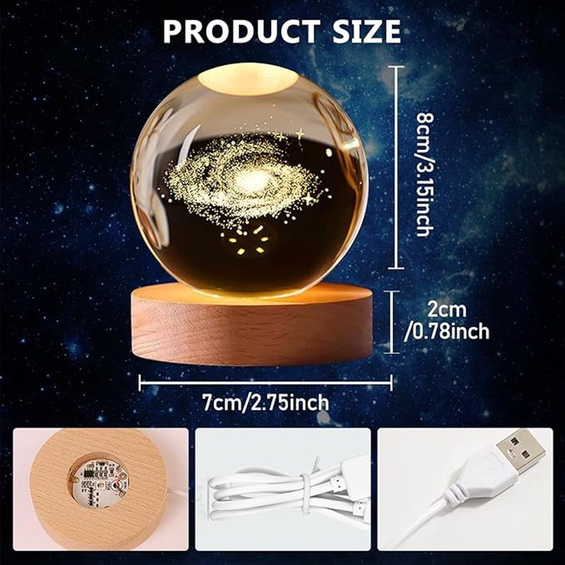 CosmicGlow™ 3D-kristallen bollamp – productafbeelding 7