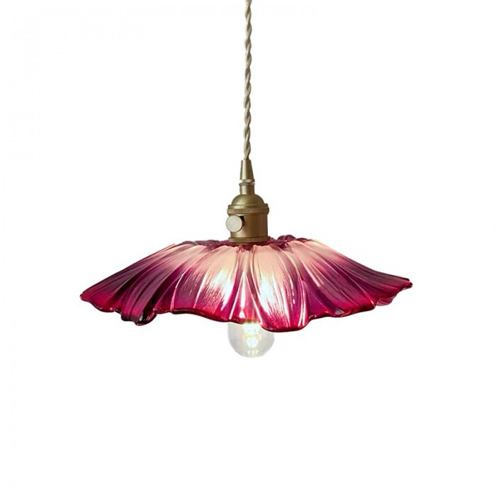 LumaBloom™ bloemvormige glazen hanglamp met E27-fitting – productafbeelding 1