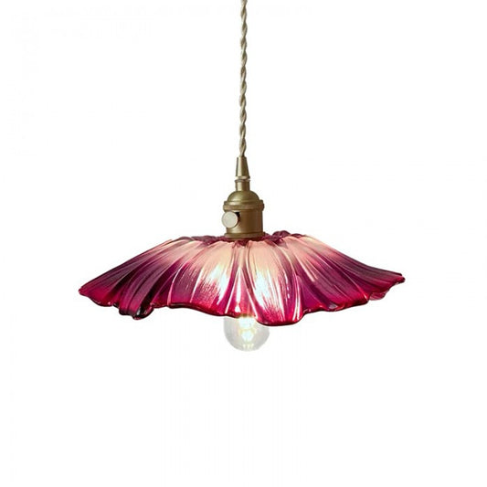 LumaBloom™ bloemvormige glazen hanglamp met E27-fitting – productafbeelding 1