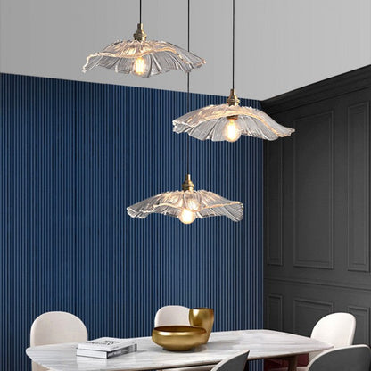 LumaBloom™ bloemvormige glazen hanglamp met E27-fitting – productafbeelding 5