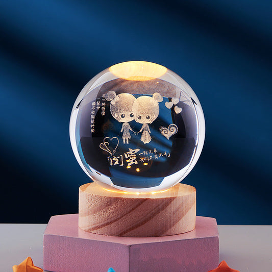 DeerLight™ 3D-kristallen tafellamp – productafbeelding 1