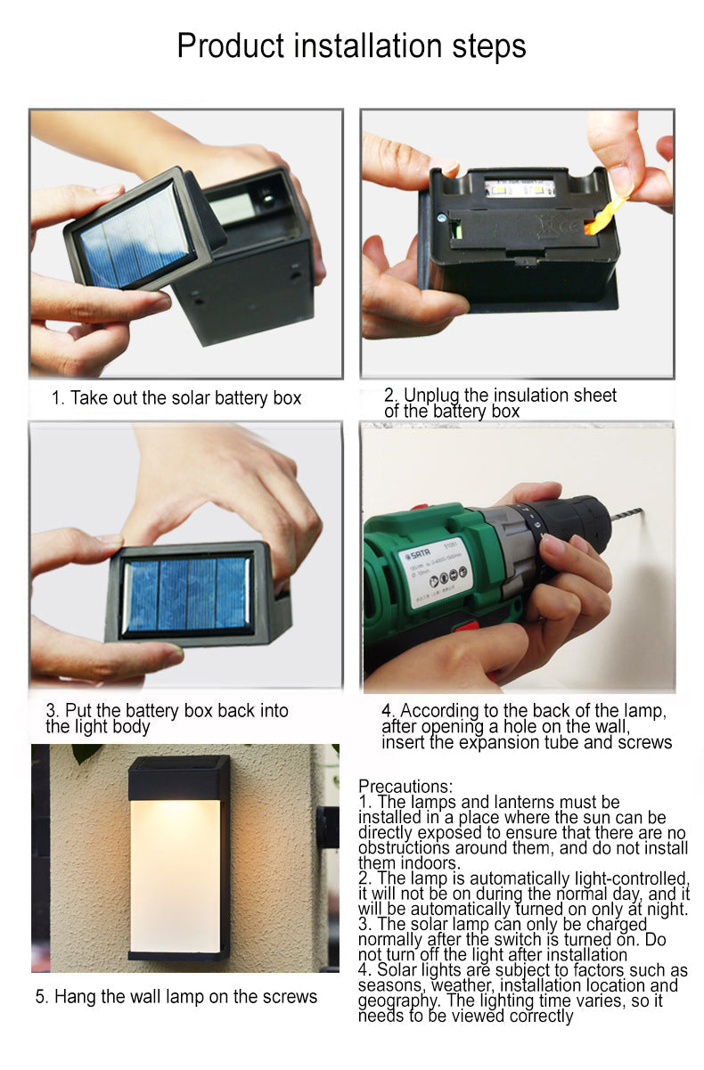LumaGlow™ solar tuinwandlamp met matglas – productafbeelding 6