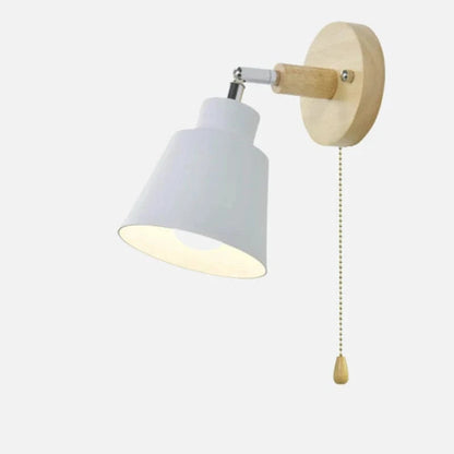 HavenGlow™ draaibare houten wandlamp met trekschakelaar – productafbeelding 1