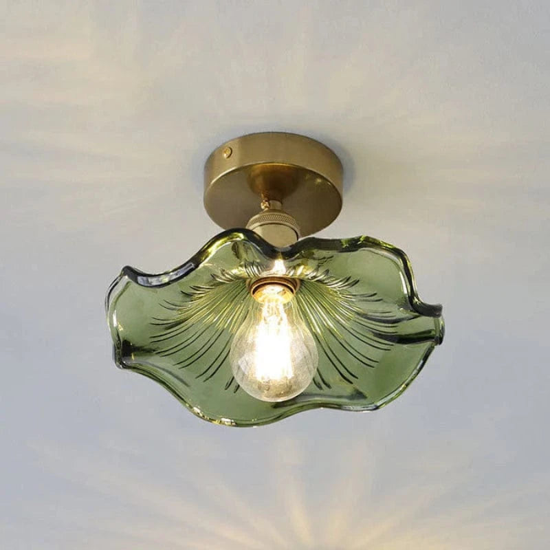 HibiscusGlow™ Scandinavische glazen plafondlamp met E27-fitting – productafbeelding 1