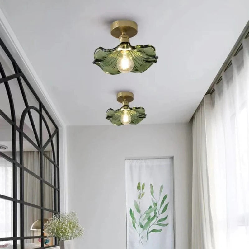 HibiscusGlow™ Scandinavische glazen plafondlamp met E27-fitting – productafbeelding 2
