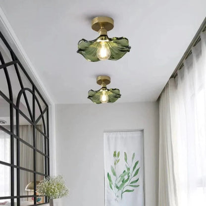 HibiscusGlow™ Scandinavische glazen plafondlamp met E27-fitting – productafbeelding 2
