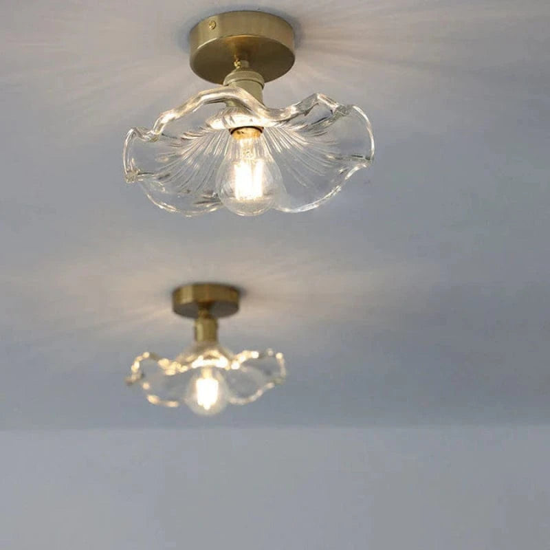 HibiscusGlow™ Scandinavische glazen plafondlamp met E27-fitting – productafbeelding 3