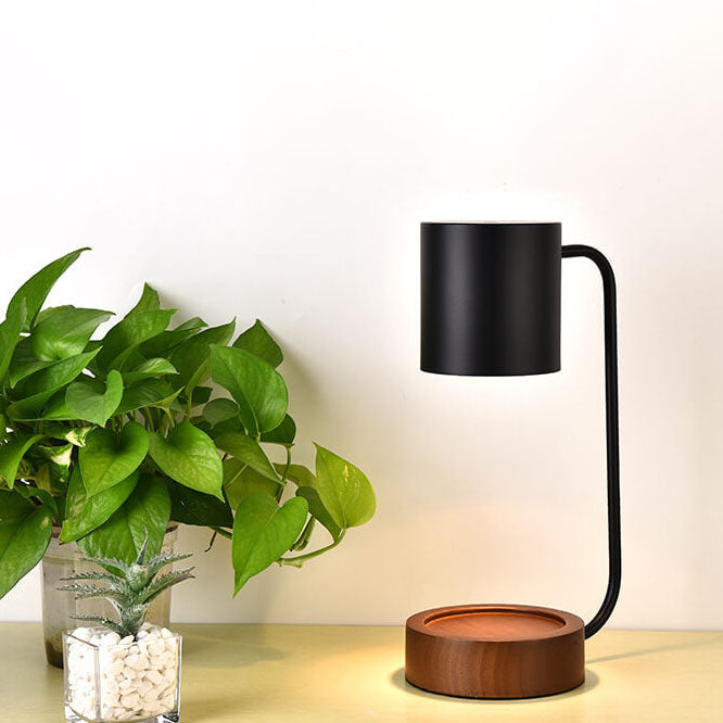 LumiNest™ Japanse dimbare tafellamp van hout en metaal – productafbeelding 2