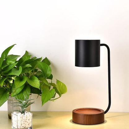 LumiNest™ Japanse dimbare tafellamp van hout en metaal – productafbeelding 2