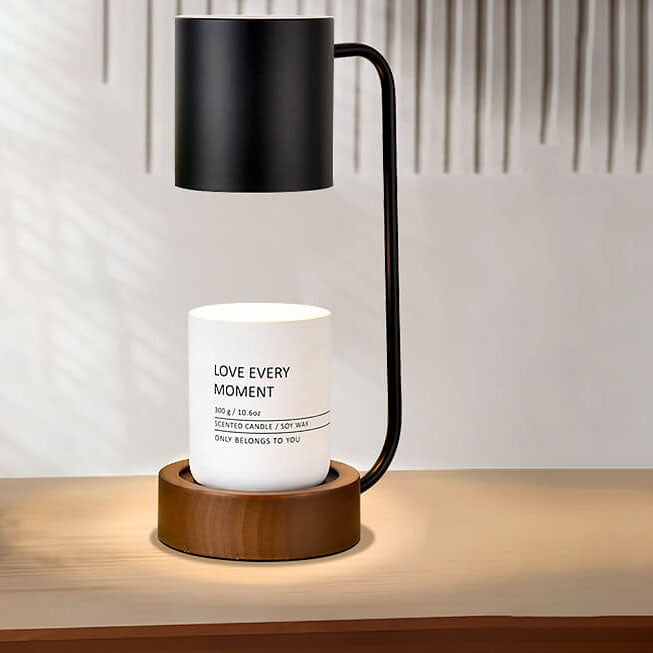 LumiNest™ Japanse dimbare tafellamp van hout en metaal – productafbeelding 11