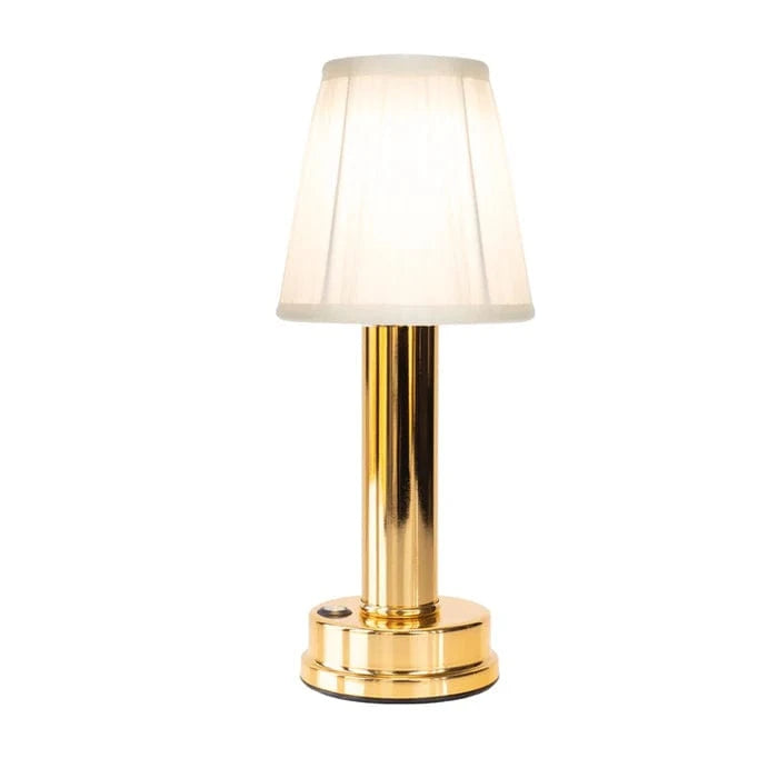 LumaGlow™ oplaadbare tafellamp met stoffen kap en dimmer – productafbeelding 1