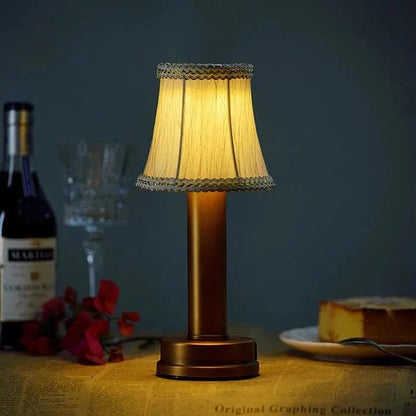 LumaGlow™ oplaadbare tafellamp met stoffen kap en dimmer – productafbeelding 3