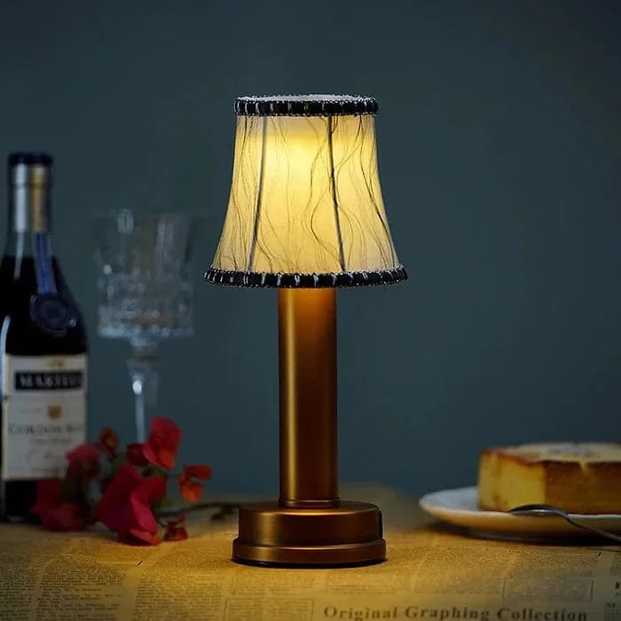 LumaGlow™ oplaadbare tafellamp met stoffen kap en dimmer – productafbeelding 4