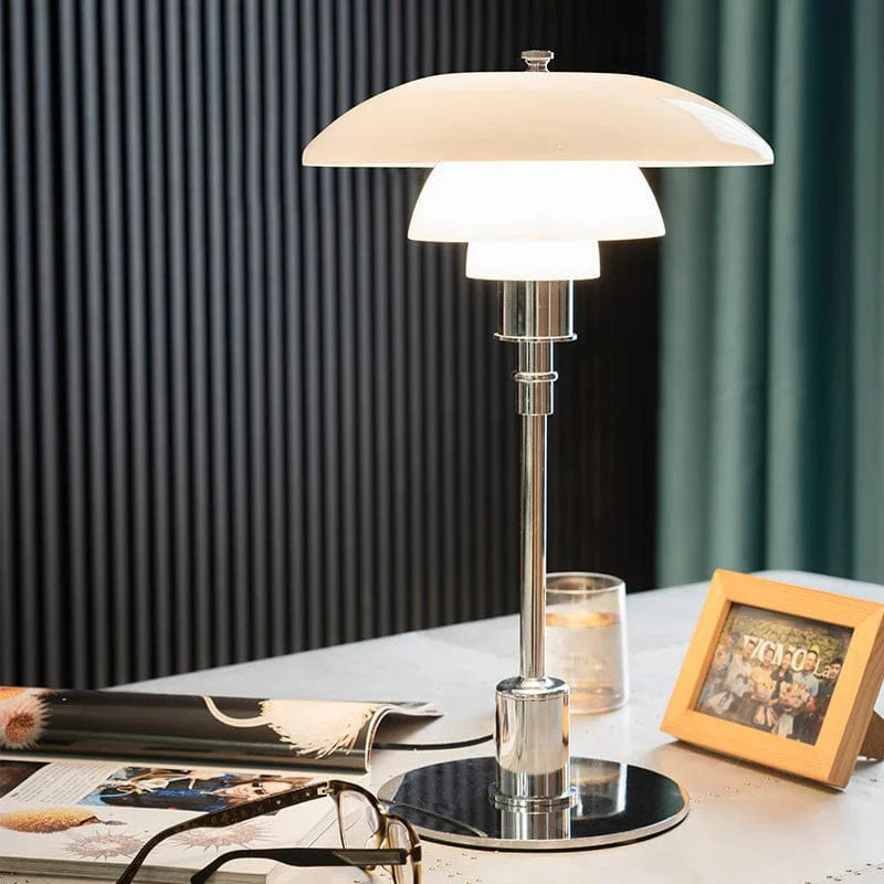 LumiLayer™ glazen tafellamp met gelaagde kap – productafbeelding 4
