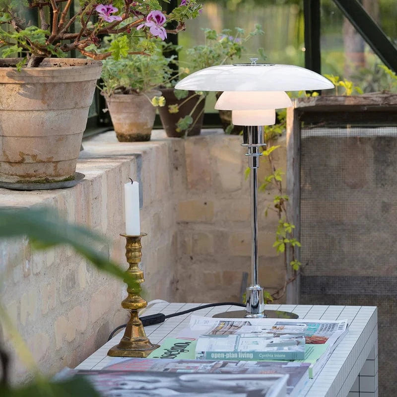 LumiLayer™ glazen tafellamp met gelaagde kap – productafbeelding 6