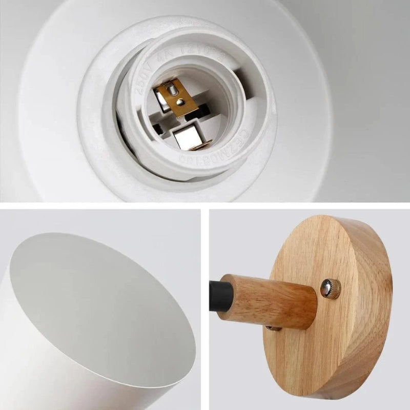 LumaLight™ verstelbare macaron wandlamp met houten arm – productafbeelding 5