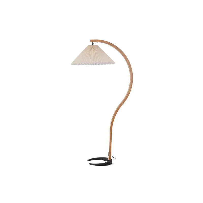 LumaArch™ Scandinavische booglamp van hout met linnen kap – productafbeelding 8
