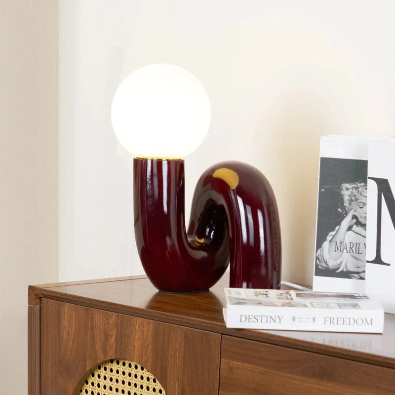 LumaSphere™ S-vormige glazen tafellamp – productafbeelding 2